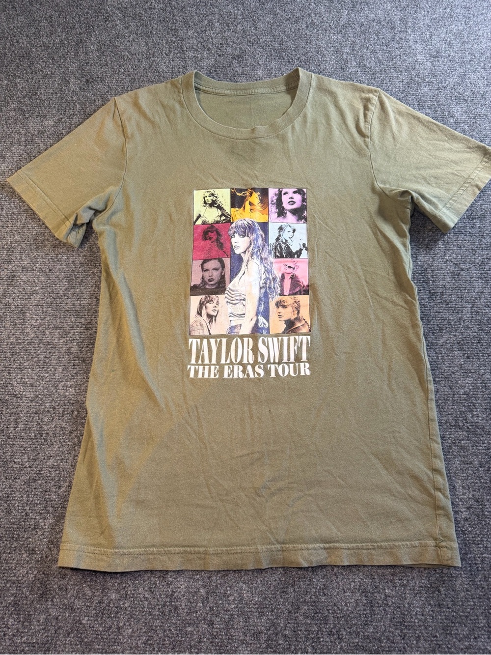 Taylor Swift The Eras Tour Concert Band Music T-Shirt Mens XS Beige Short Sleeve